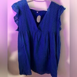 Blue Eyelet Women's Dress